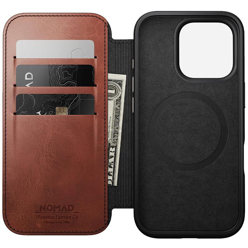 Nomad puzdro Modern Leather Folio Magsafe Horween pre iPhone 16 Pro Max - Olde Dublin