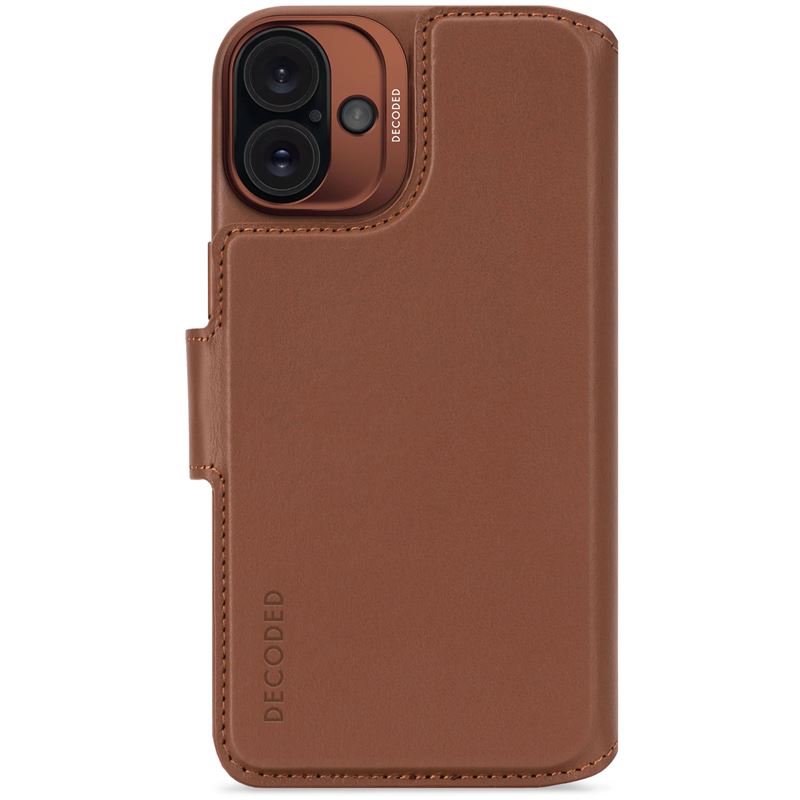 Decoded pouzdro Leather Detachable Wallet MagSafe pro iPhone 16 Plus - Tan