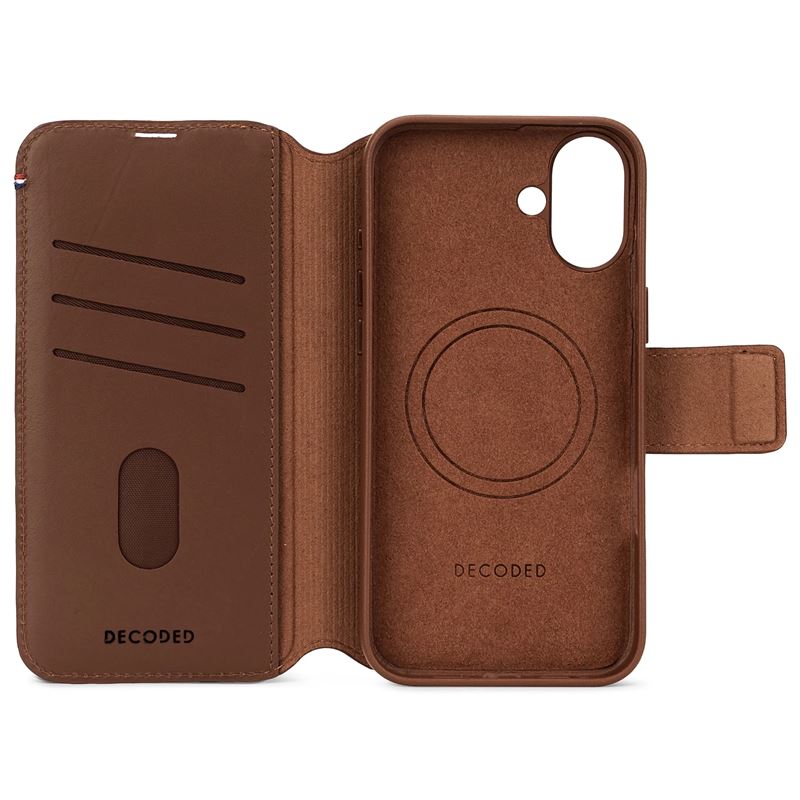 Decoded pouzdro Leather Detachable Wallet MagSafe pro iPhone 16 Plus - Tan
