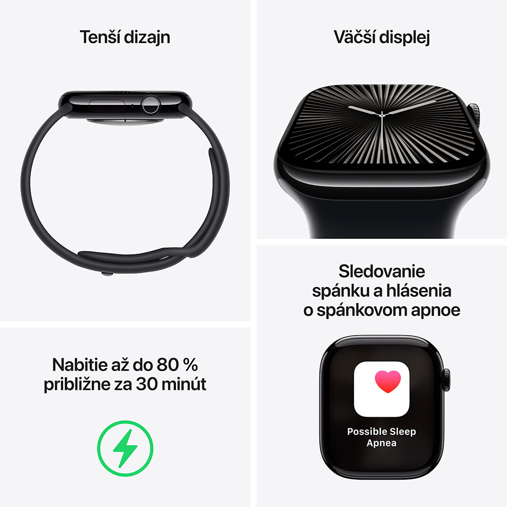 Apple Watch Series 10 GPS 42mm Silver Aluminium Case with Denim Sport Band - S/M