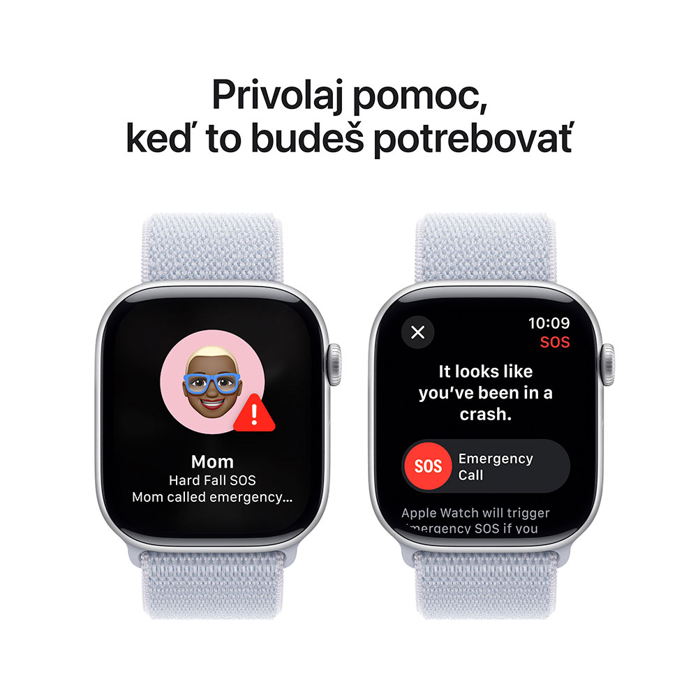 Apple Watch Series 10 GPS 42mm Strieborný hliník s oblačno modrým športovým remienkom