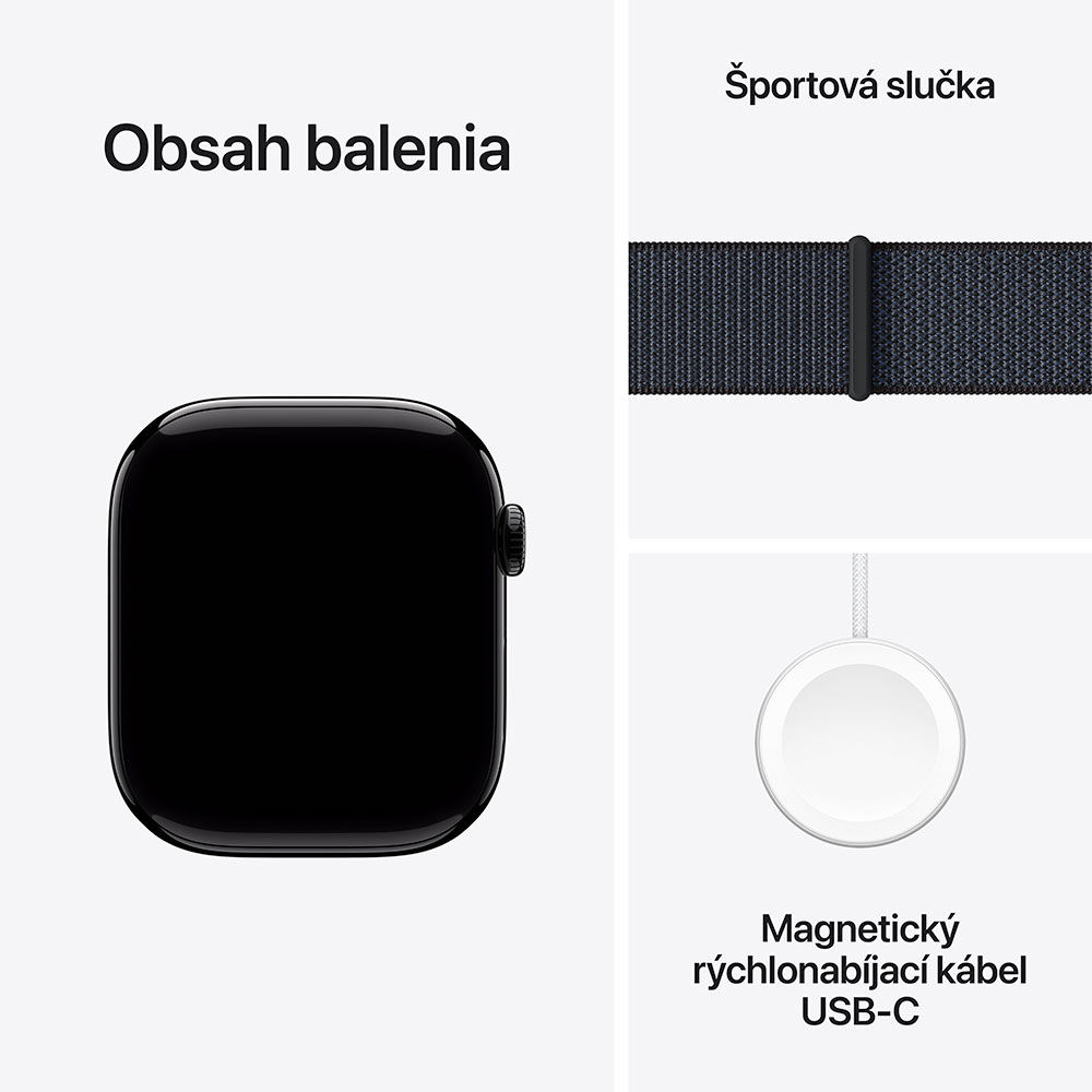 Apple Watch Series 10 GPS 42mm Klavírne čierny hliník s atramentovo športovým remienkom