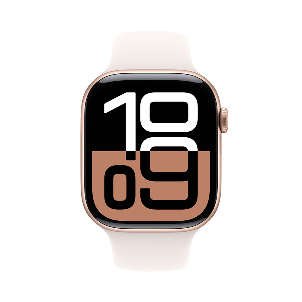 Apple Watch Series 10 GPS 42mm Rose Gold Aluminium Case with Light Blush Sport Band - M/L