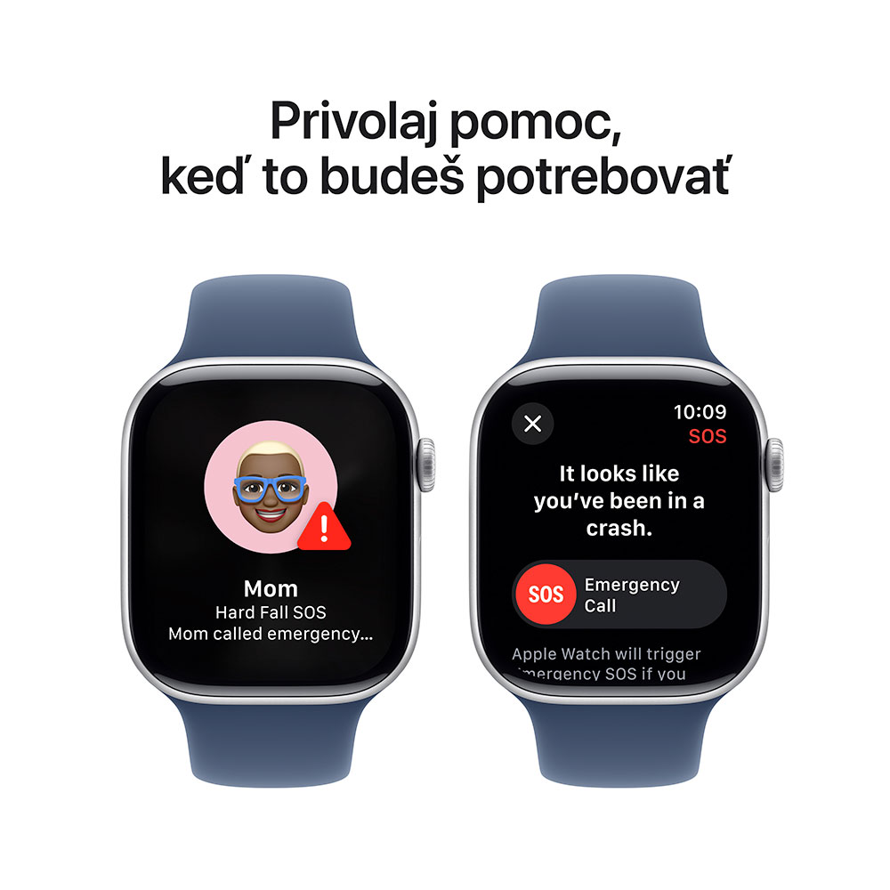 Apple Watch Series 10 GPS 46mm Strieborný hliník s denimovým športovým remienkom - S/M
