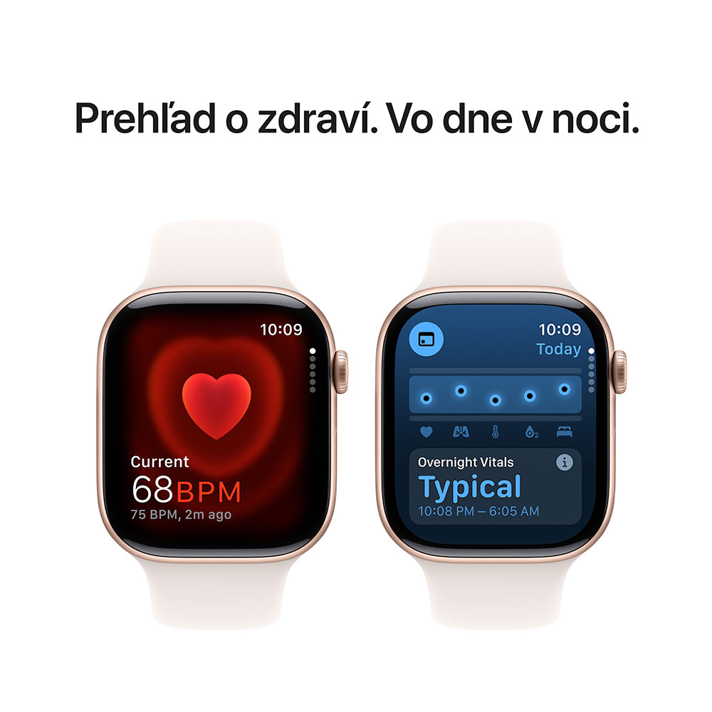 Apple Watch Series 10 GPS 46mm Ružový zlatý hliník so svetlo ružovým športovým remienkom - S/M