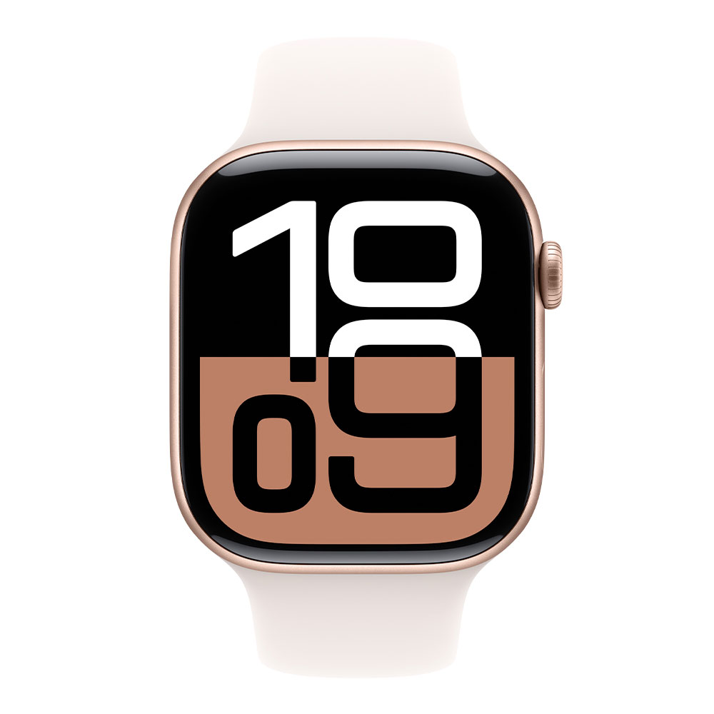 Apple Watch Series 10 GPS 46mm Rose Gold Aluminium Case with Light Blush Sport Band - M/L