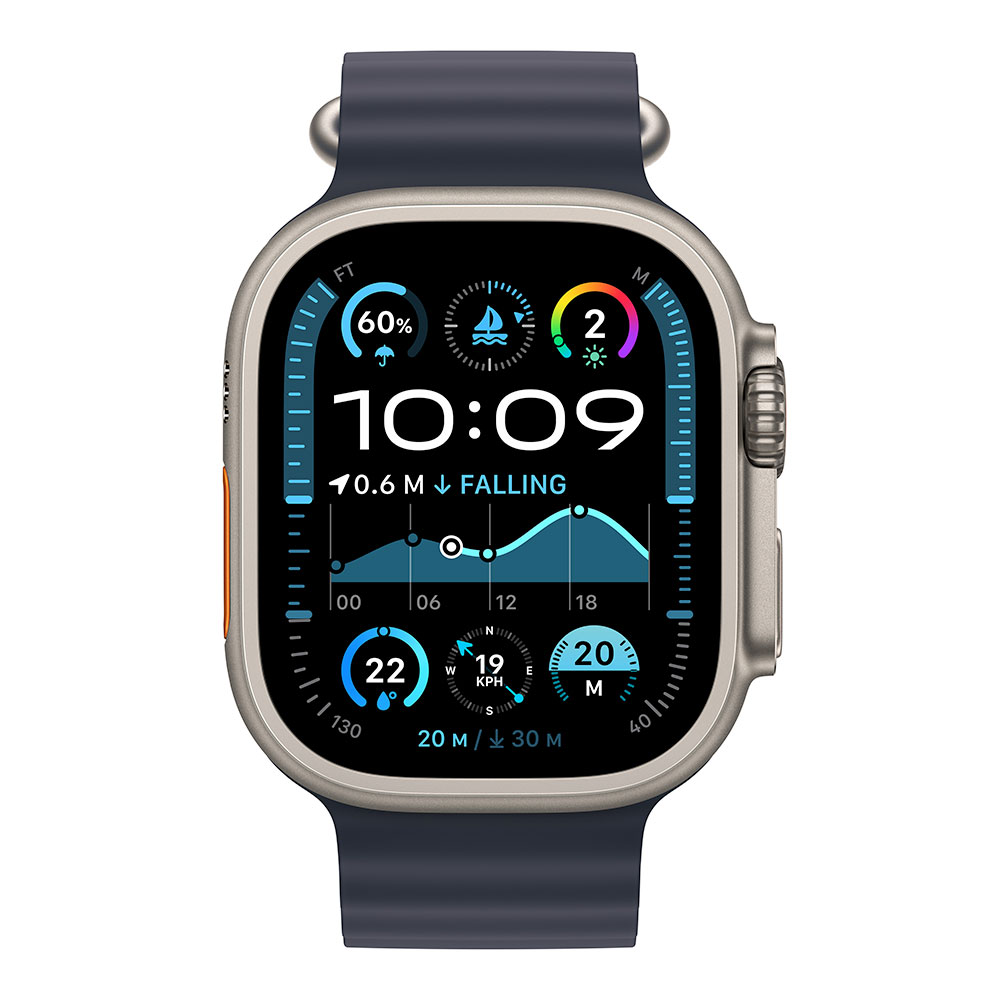Apple Watch Ultra 2 GPS + Cellular 49mm Natural Titanium Case with Navy Ocean Band