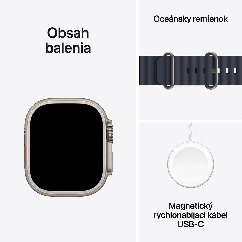 Apple Watch Ultra 2 GPS + Cellular 49mm Natural Titanium Case with Navy Ocean Band