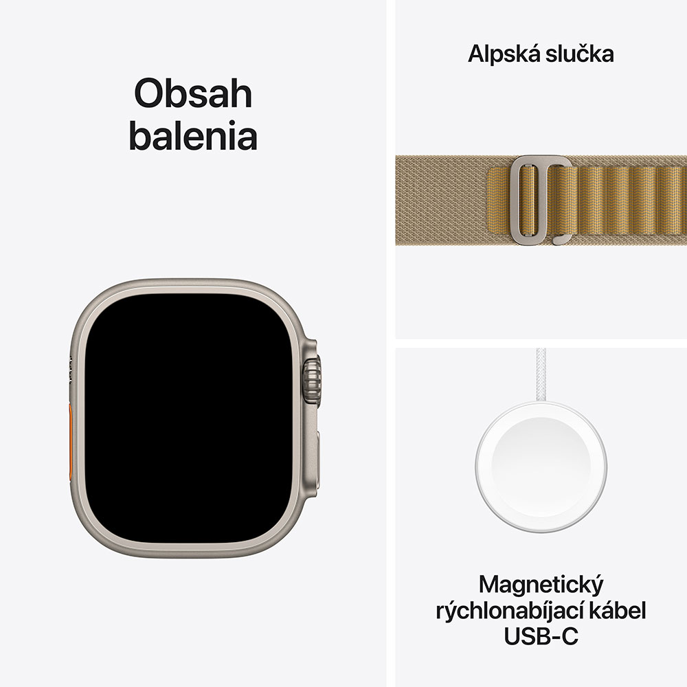 Apple Watch Ultra 2 GPS + Cellular 49mm Natural Titanium Case with Tan Alpine Loop - Medium