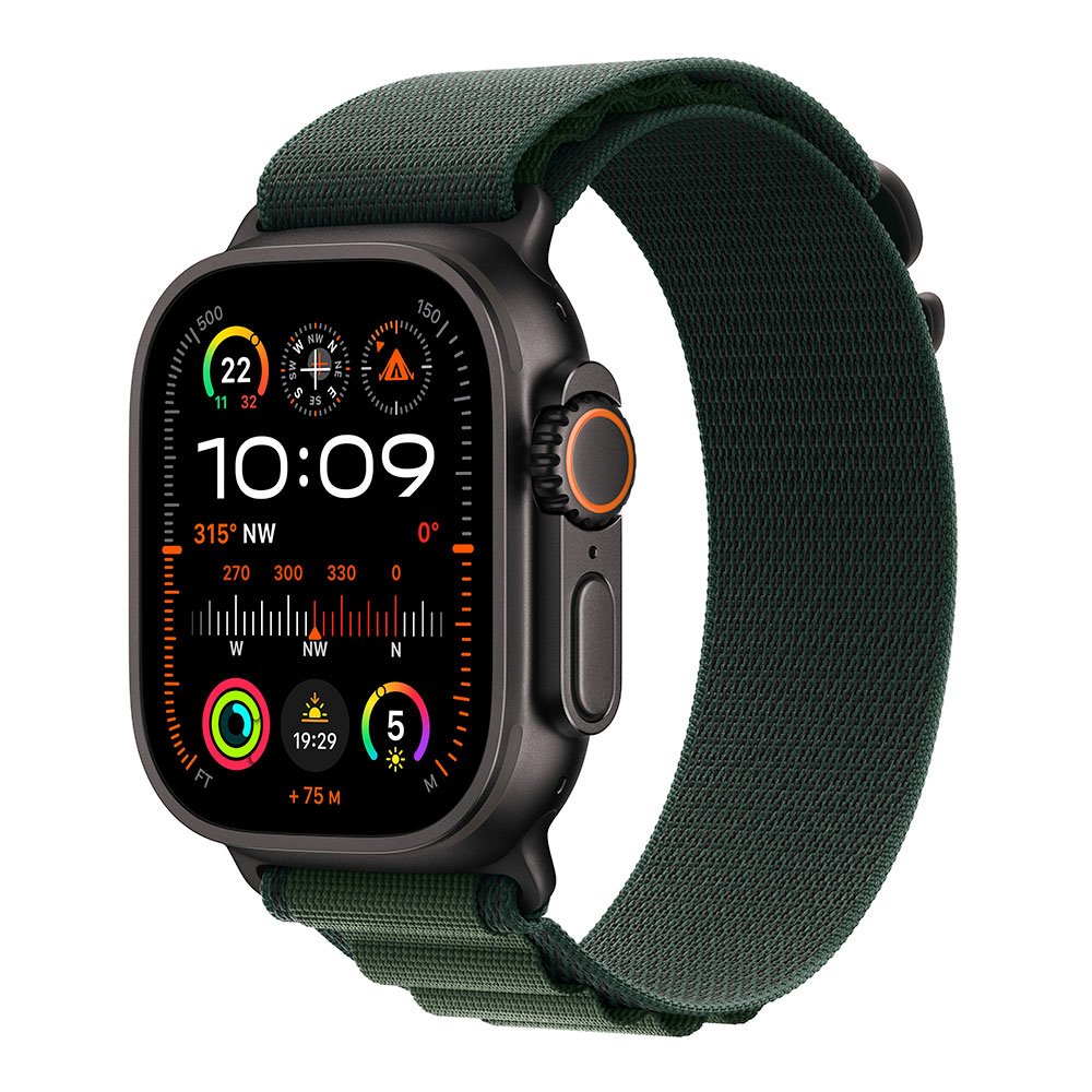 Apple Watch Ultra 2 GPS + Cellular 49mm Čierny titán s tmavo zeleným alpským ťahom - Medium