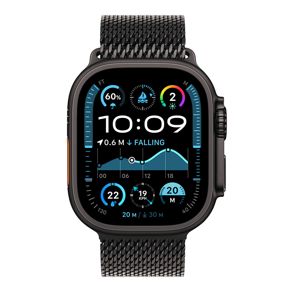 Apple Watch Ultra 2 GPS + Cellular 49mm Čierny titán s čiernym titánovým milánskym ťahom - L