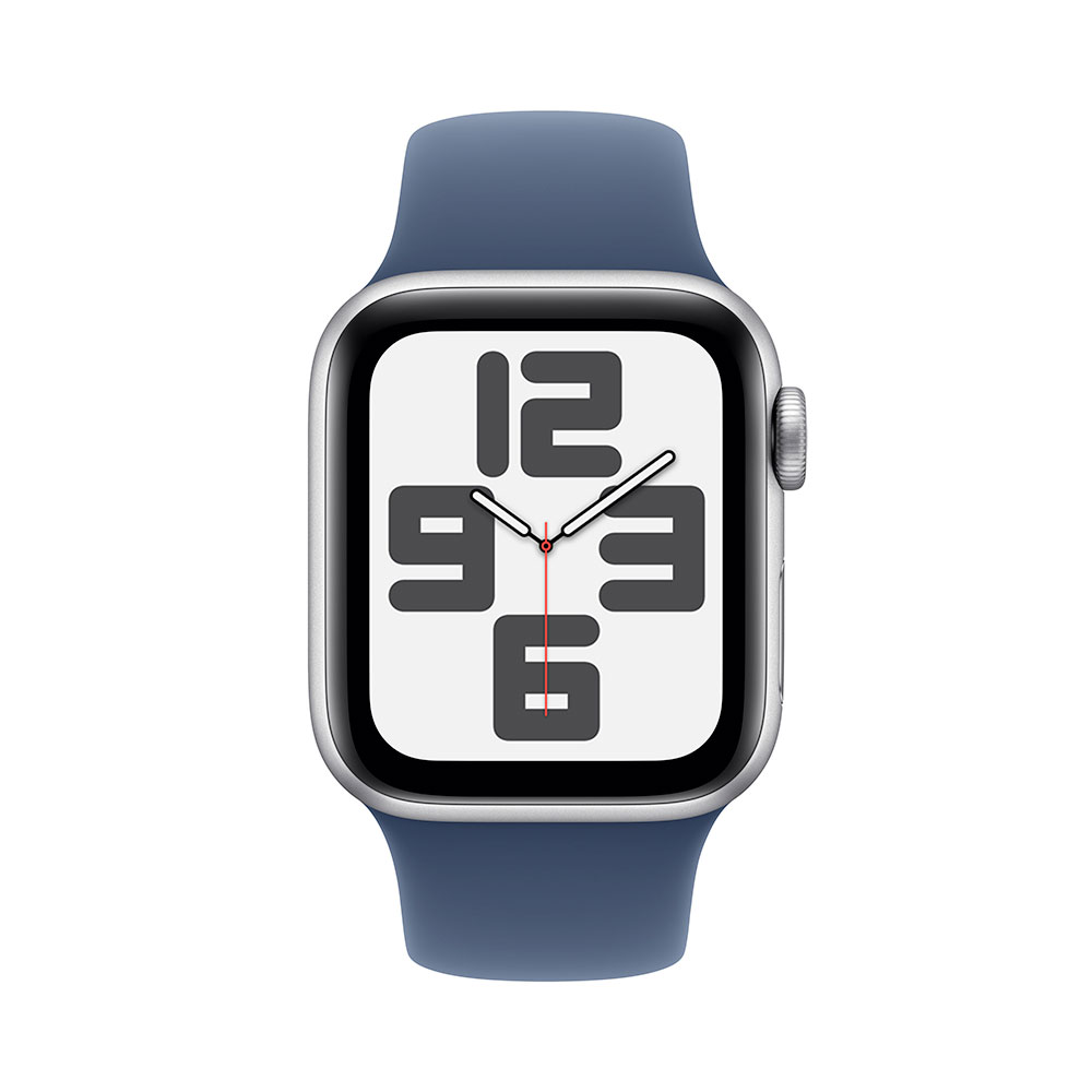 Apple Watch SE GPS 40mm Silver Aluminium Case with Denim Sport Band - S/M