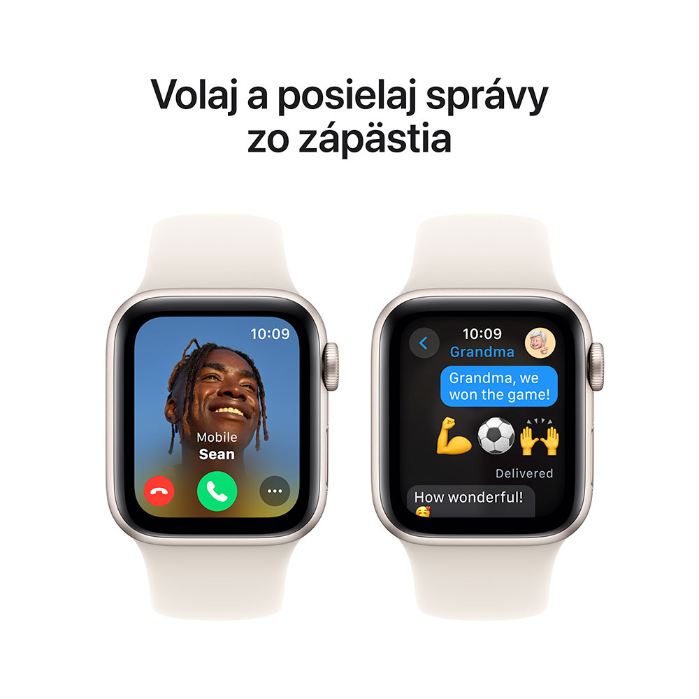 Apple Watch SE GPS 44mm Hviezdny biely hliník s hviezdnym bielym športovým remienkom - M/L