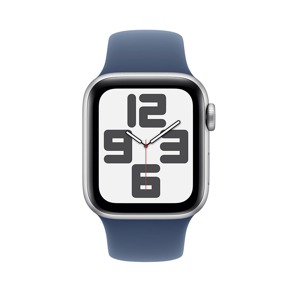 Apple Watch SE GPS + Cellular 40mm Silver Aluminium Case with Denim Sport Band - M/L