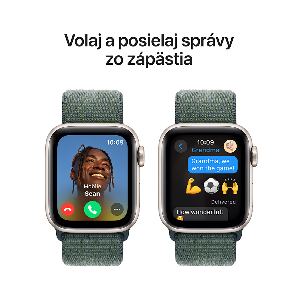 Apple Watch SE GPS + Cellular 40mm Starlight Aluminium Case with Lake Green Sport Loop