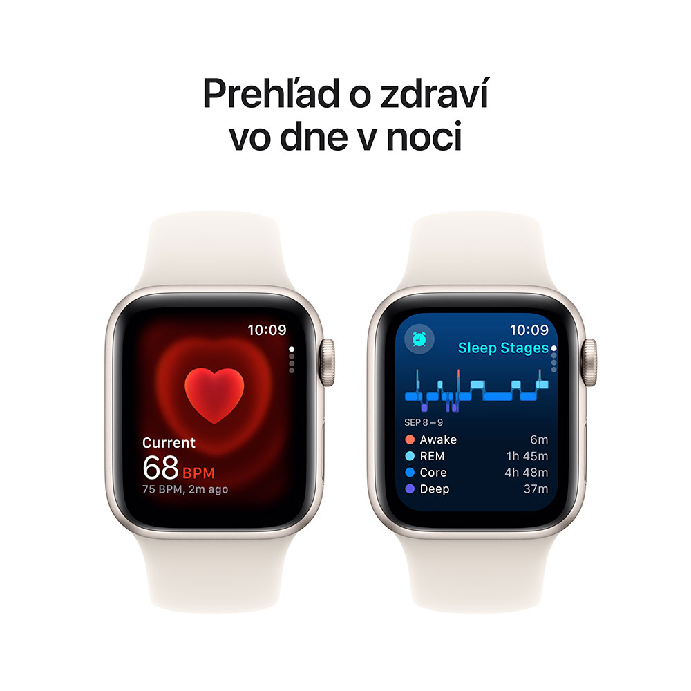 Apple Watch SE GPS + Cellular 40mm Starlight Aluminium Case with Starlight Sport Band - M/L