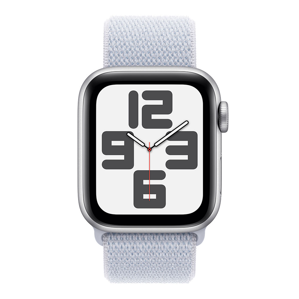 Apple Watch SE GPS + Cellular 44mm Silver Aluminium Case with Blue Cloud Sport Loop