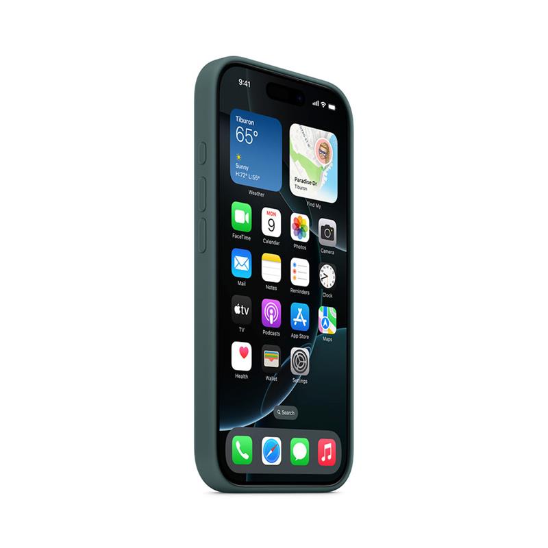 iPhone 16 Pro Silicone Case with MagSafe - Lake Green