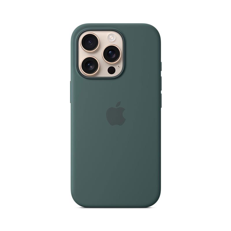 iPhone 16 Pro Silicone Case with MagSafe- Lake Green