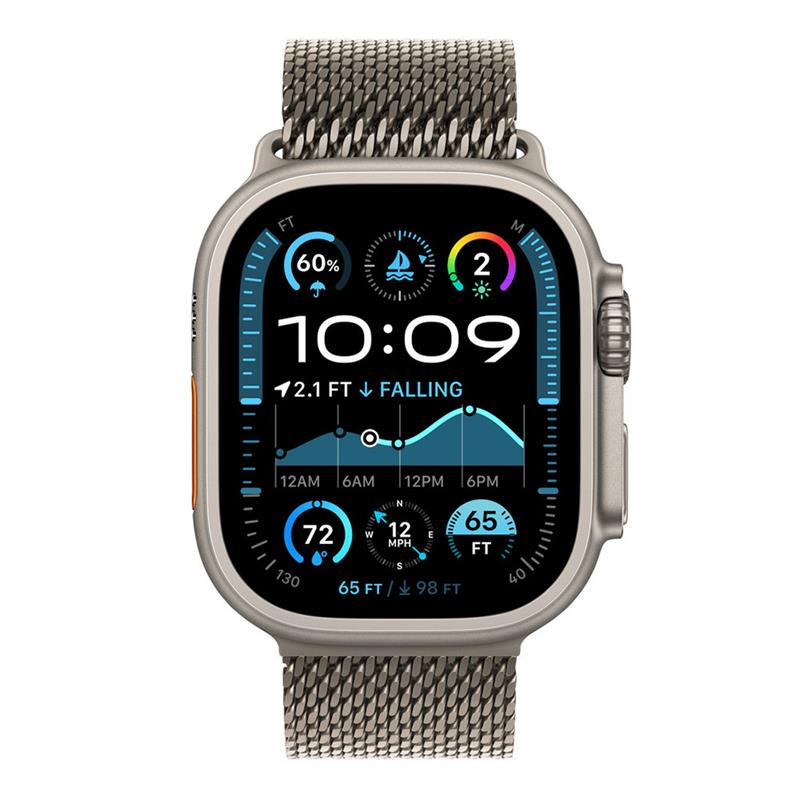 Apple Watch 49mm Natural Titanium Milanese Loop - Medium