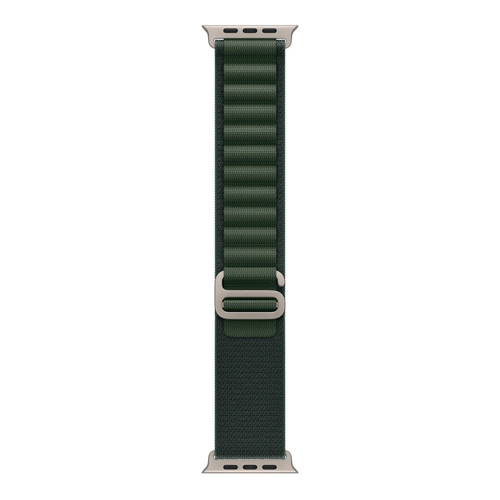 Apple Watch 49mm Dark Green Alpine Loop - Medium - Natural Titanium Finish