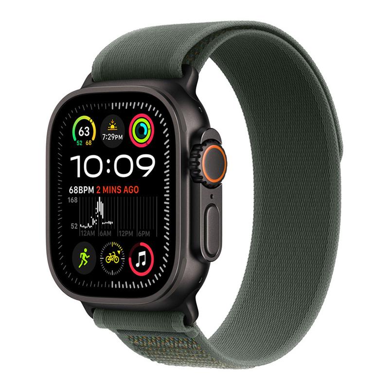 Apple Watch 49mm Green Trail Loop - S/M - Black Titanium Finish