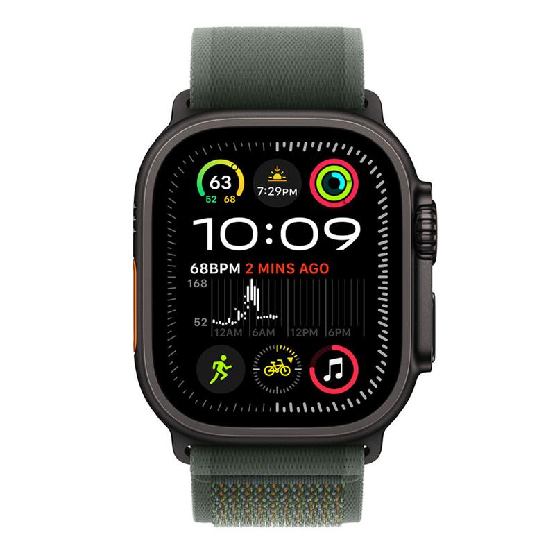 Apple Watch 49mm Green Trail Loop - S/M - Black Titanium Finish
