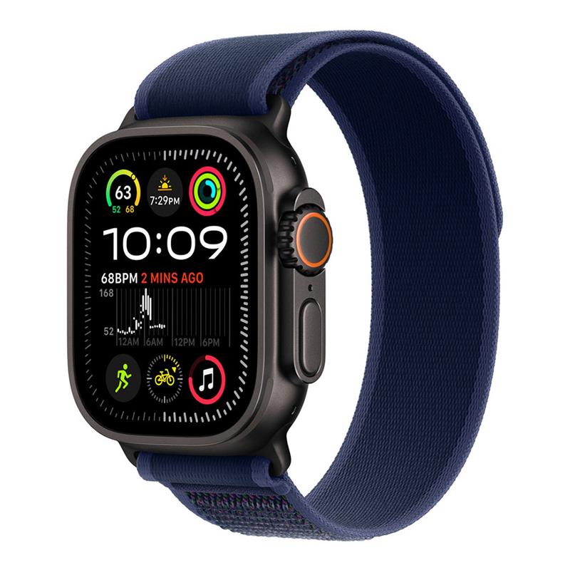 Apple Watch 49mm Blue Trail Loop - S/M - Black Titanium Finish