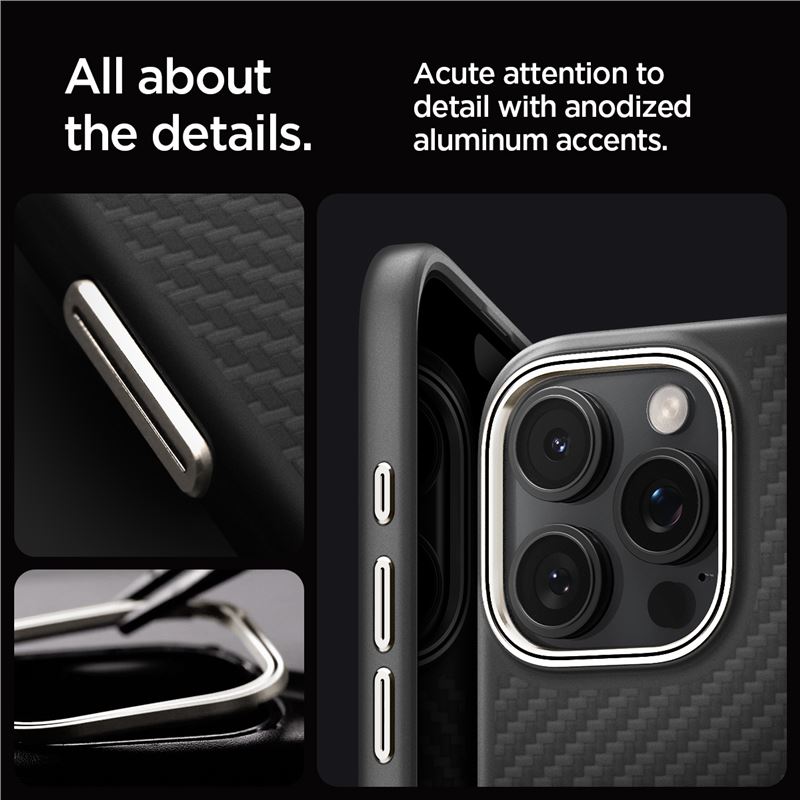 Spigen kryt Enro Aramid MagSafe pro iPhone 16 Pro Max - Natural Black