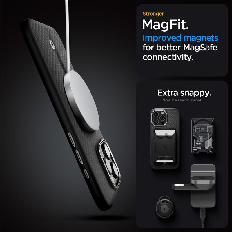 Spigen kryt Enro Aramid MagSafe pro iPhone 16 Pro Max - Natural Black