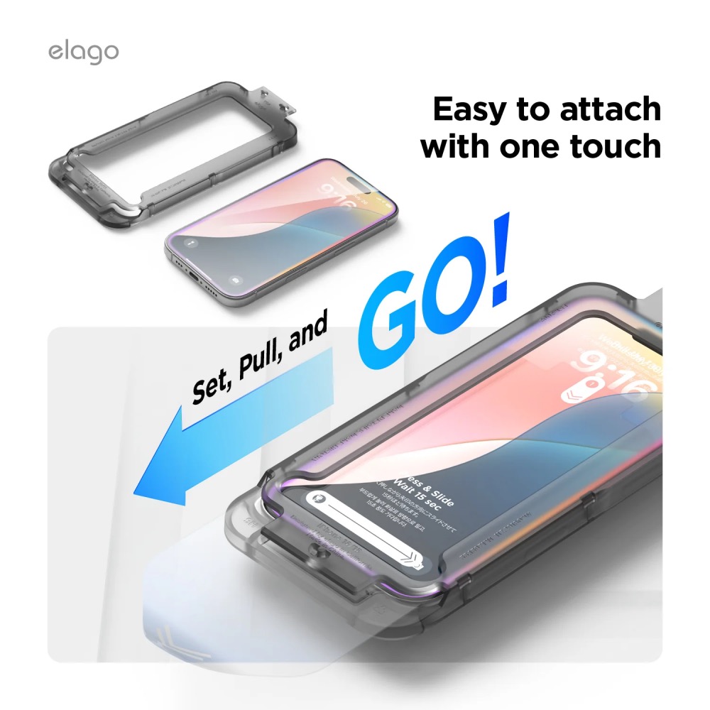 Elago ochranné sklo pre iPhone 16/15 - Crystal Clear