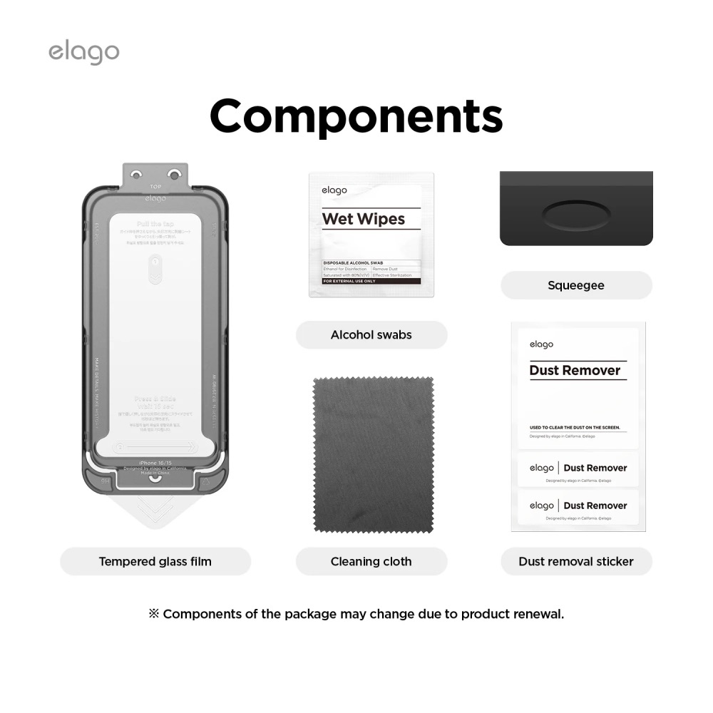Elago ochranné sklo pre iPhone 16/15 - Crystal Clear