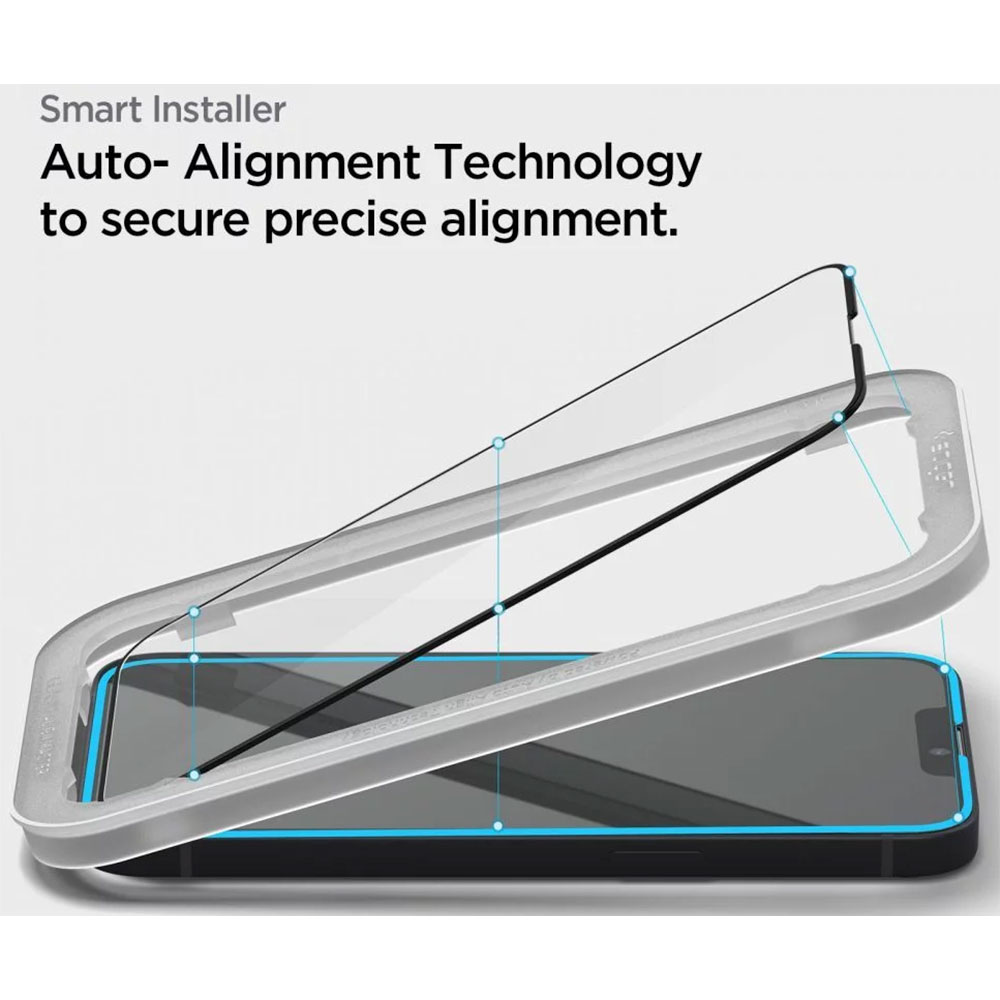 Spigen ochranné sklo GLAS.tR AlignMaster pre iPhone 16e/14/13/13 Pro - Black Frame