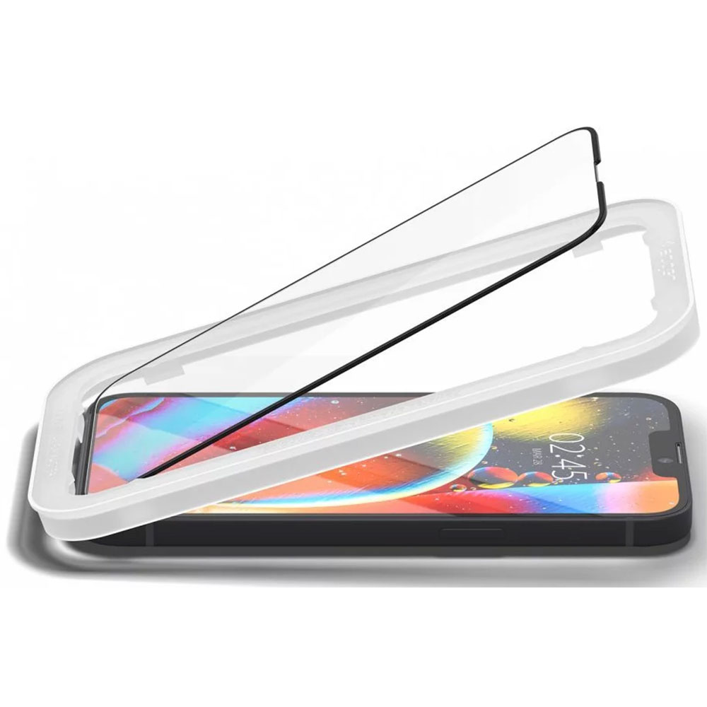 Spigen ochranné sklo GLAS.tR AlignMaster pre iPhone 16e/14/13/13 Pro - Black Frame