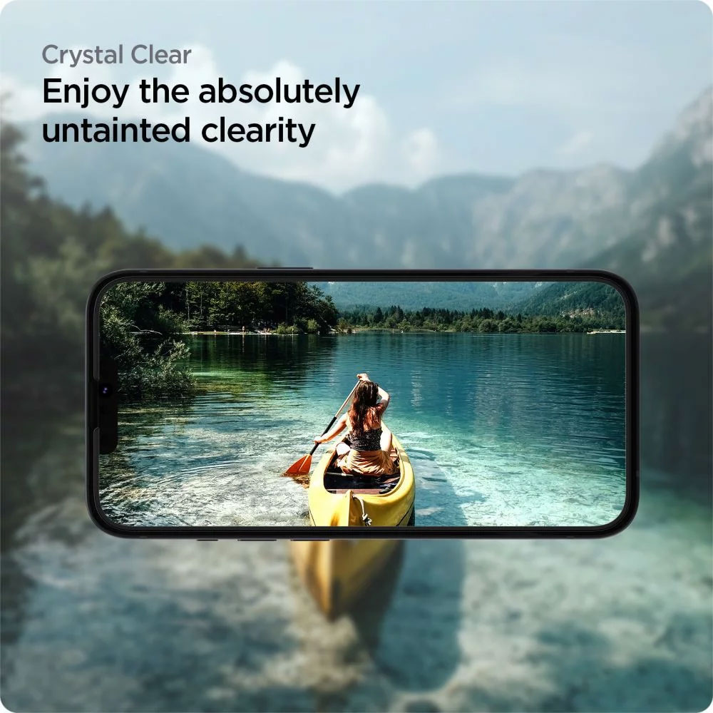 Spigen ochranné sklo GLAS.tR AlignMaster pre iPhone 16e/14/13/13 Pro - Black Frame