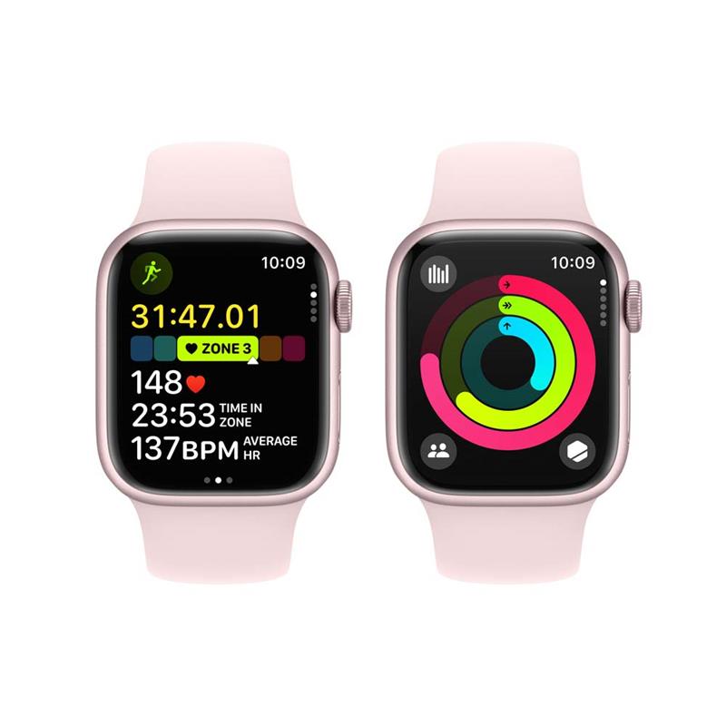 Apple Watch Series 9 GPS 41mm Pink Aluminium Case with Light Pink Sport Band - S/M *Rozbalený*