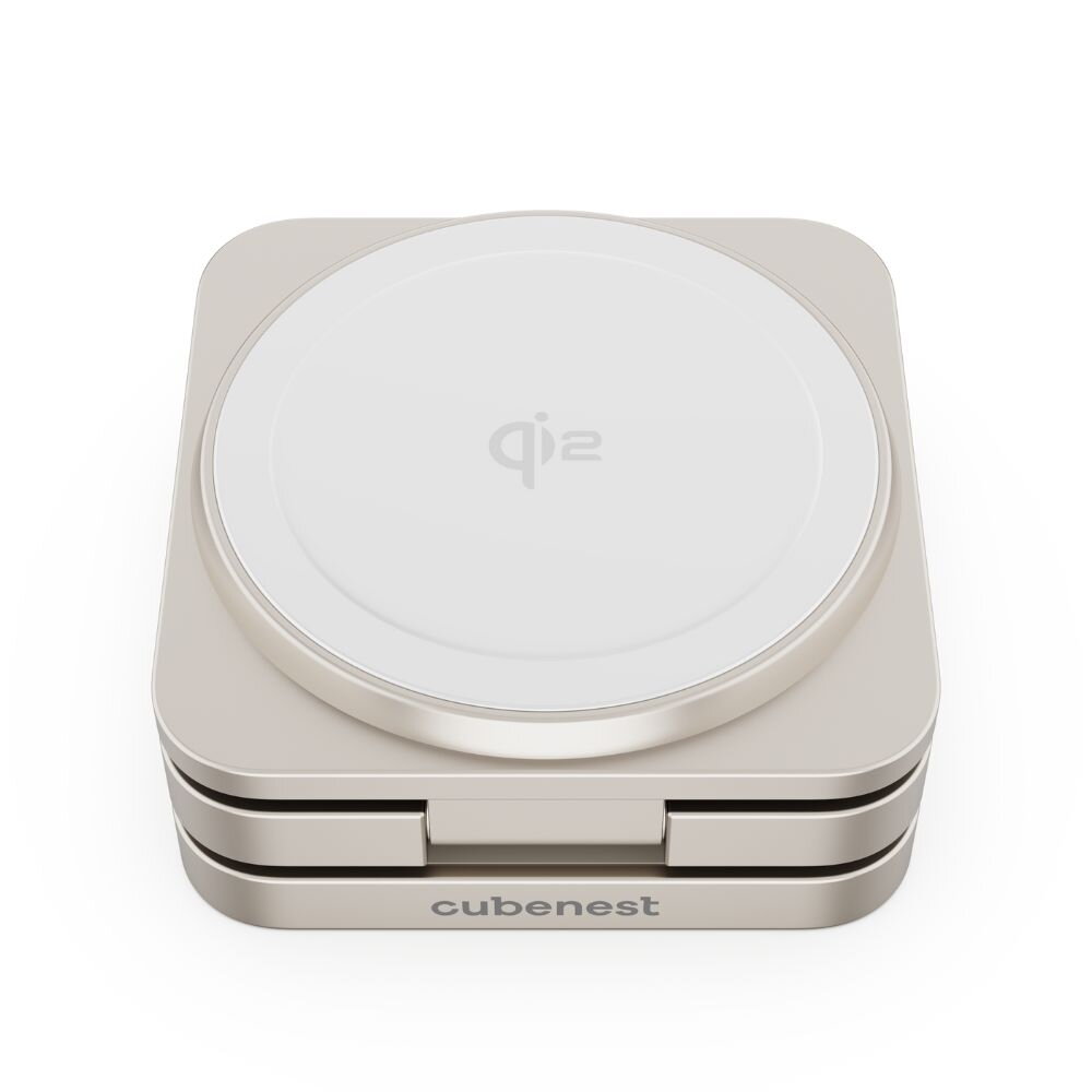 Cubenest Qi2 3v1 Skladacia bezdrôtová nabíjačka SQ312 Pro - titanová