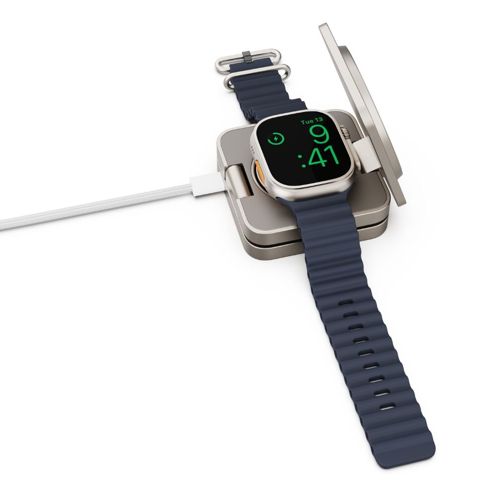 Cubenest Qi2 3v1 Skladacia bezdrôtová nabíjačka SQ312 Pro - titanová