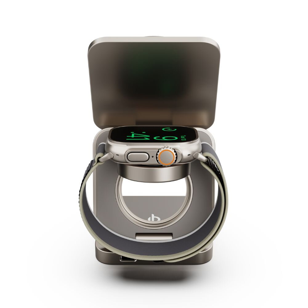 Cubenest Qi2 3v1 Skladacia bezdrôtová nabíjačka SQ312 Pro - titanová