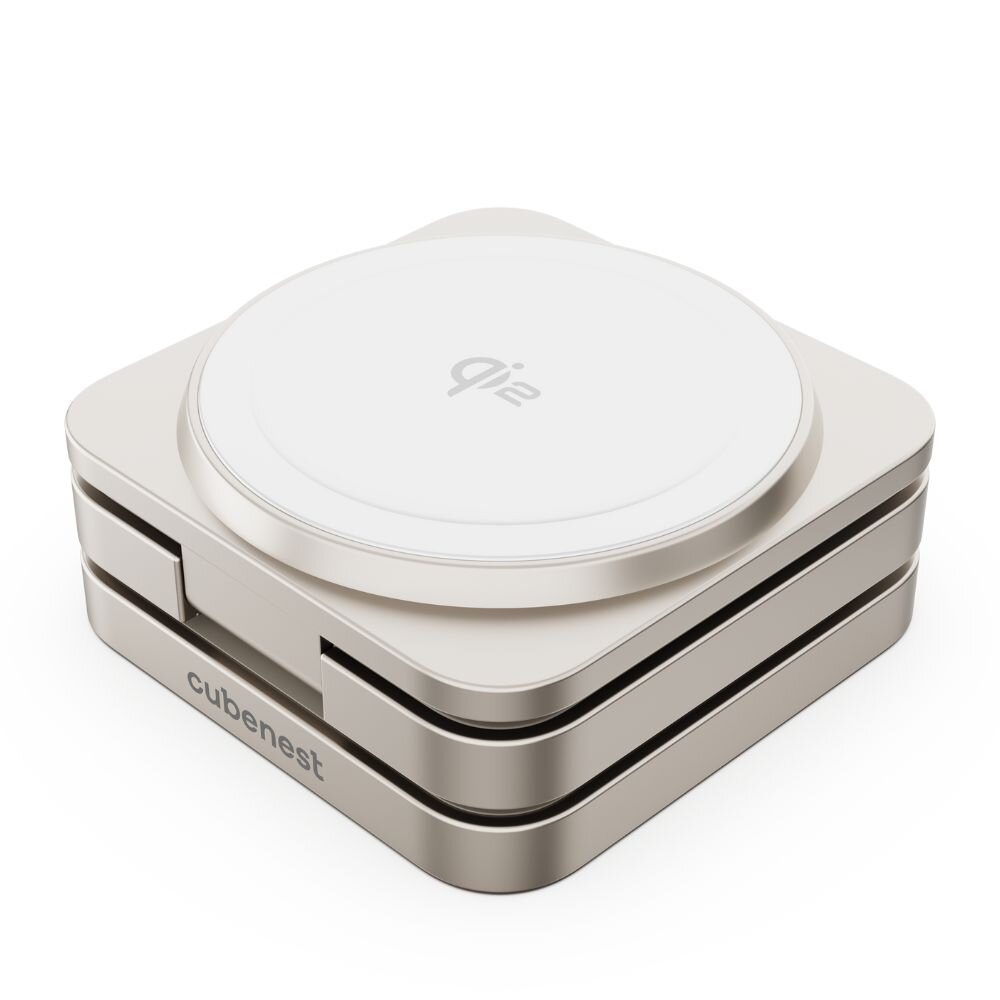 Cubenest Qi2 3v1 Skladacia bezdrôtová nabíjačka SQ312 Pro - titanová