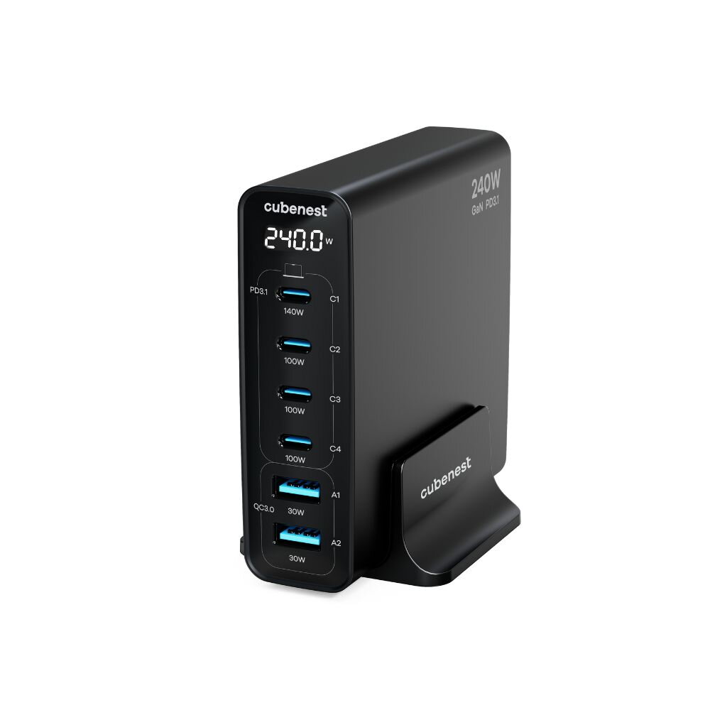 Cubenest S6D0 PD 3.1 GaN Adaptér 240W - černá