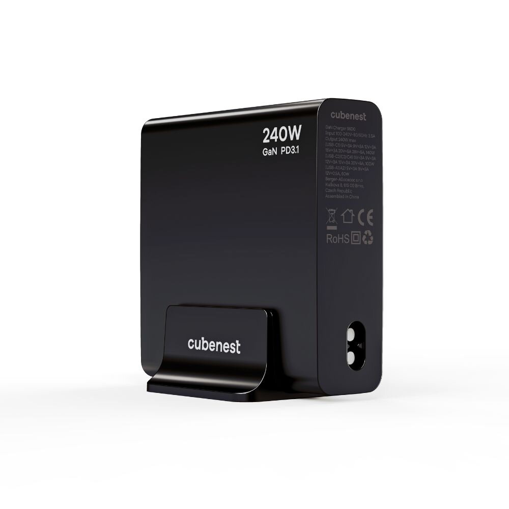 Cubenest S6D0 PD 3.1 GaN Adaptér 240W - černá