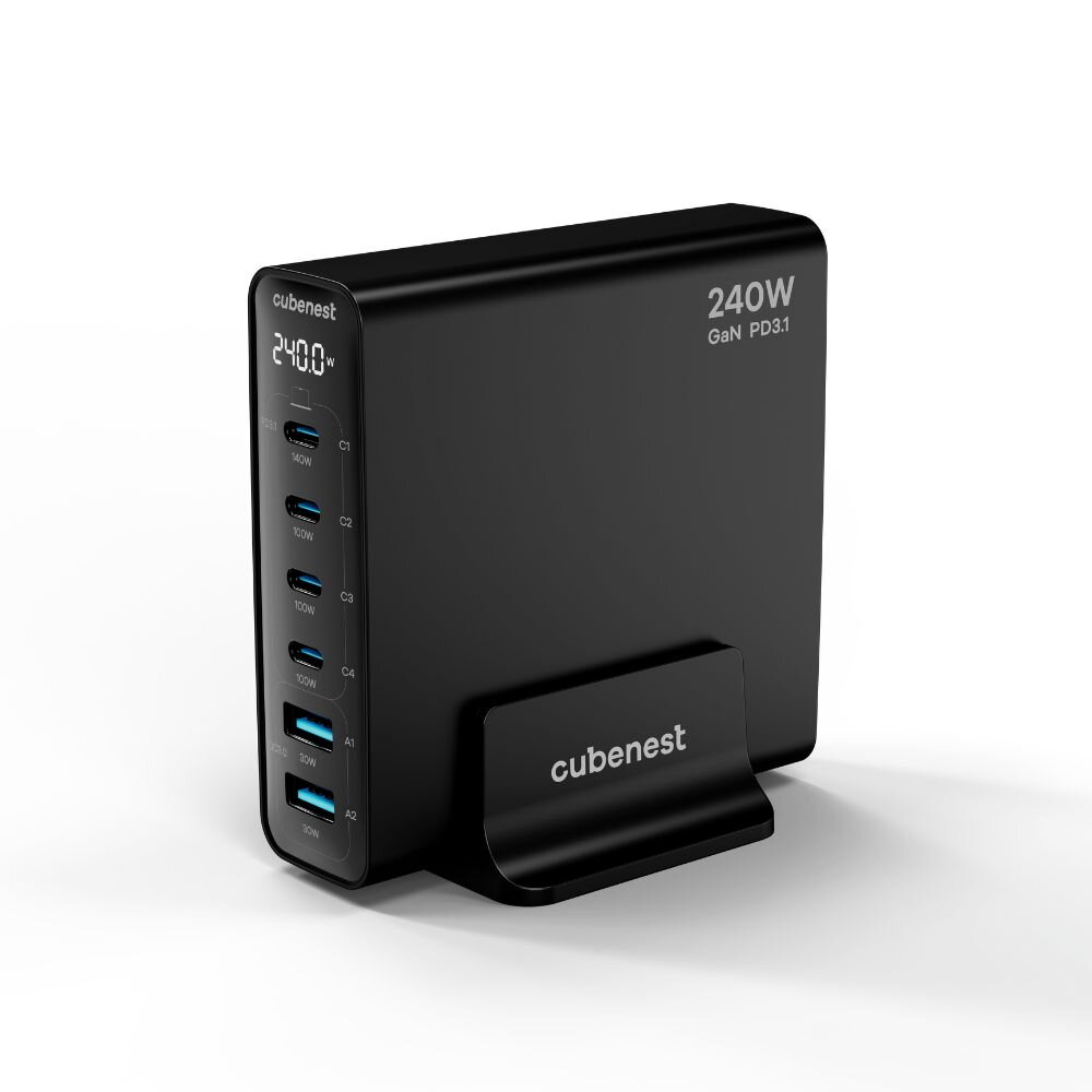 Cubenest S6D0 PD 3.1 GaN Adaptér 240W - černá