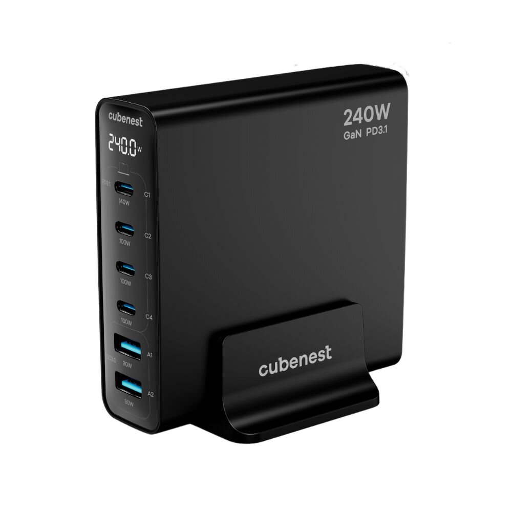 Cubenest S6D0 PD 3.1 GaN Adaptér 240W - černá
