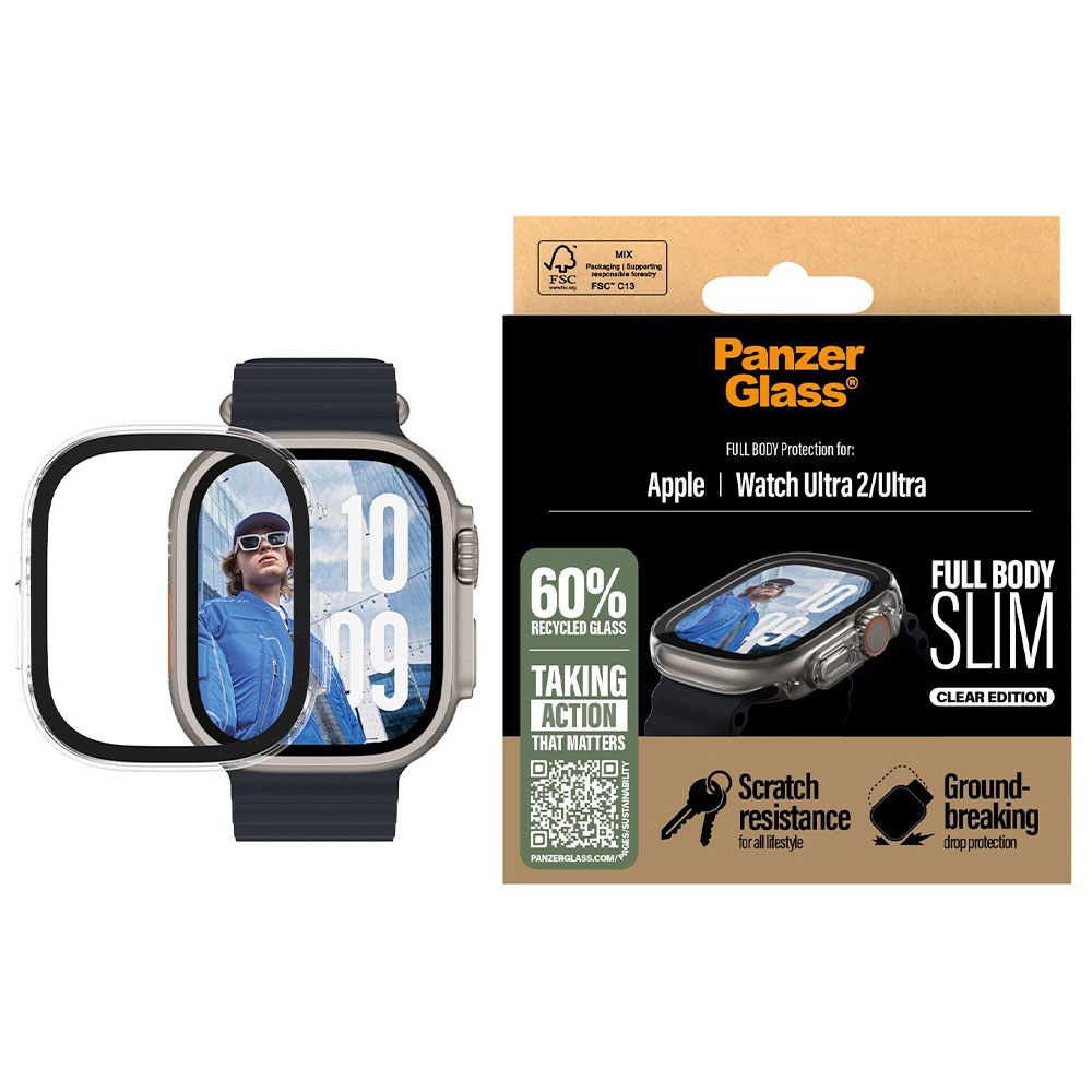 PanzerGlass ochranné sko Snappie Full Body Slim pre Apple Watch Ultra - Clear