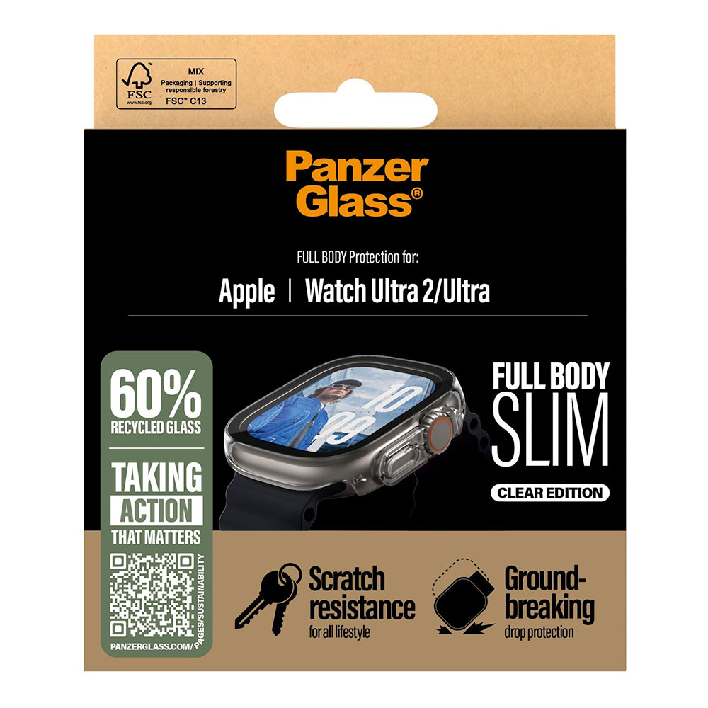 PanzerGlass ochranné sko Snappie Full Body Slim pre Apple Watch Ultra - Clear