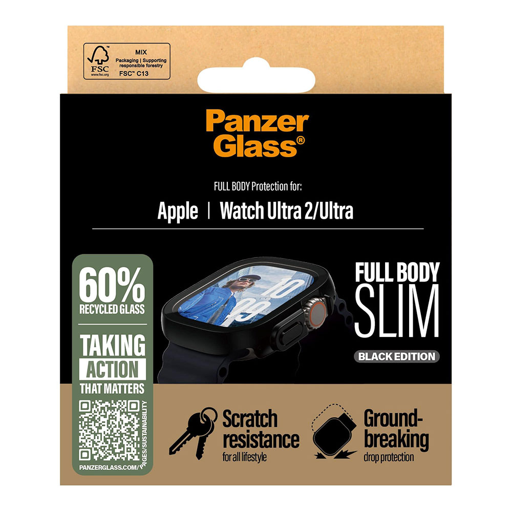 PanzerGlass ochranné sko Snappie Full Body Slim pre Apple Watch Ultra - Black