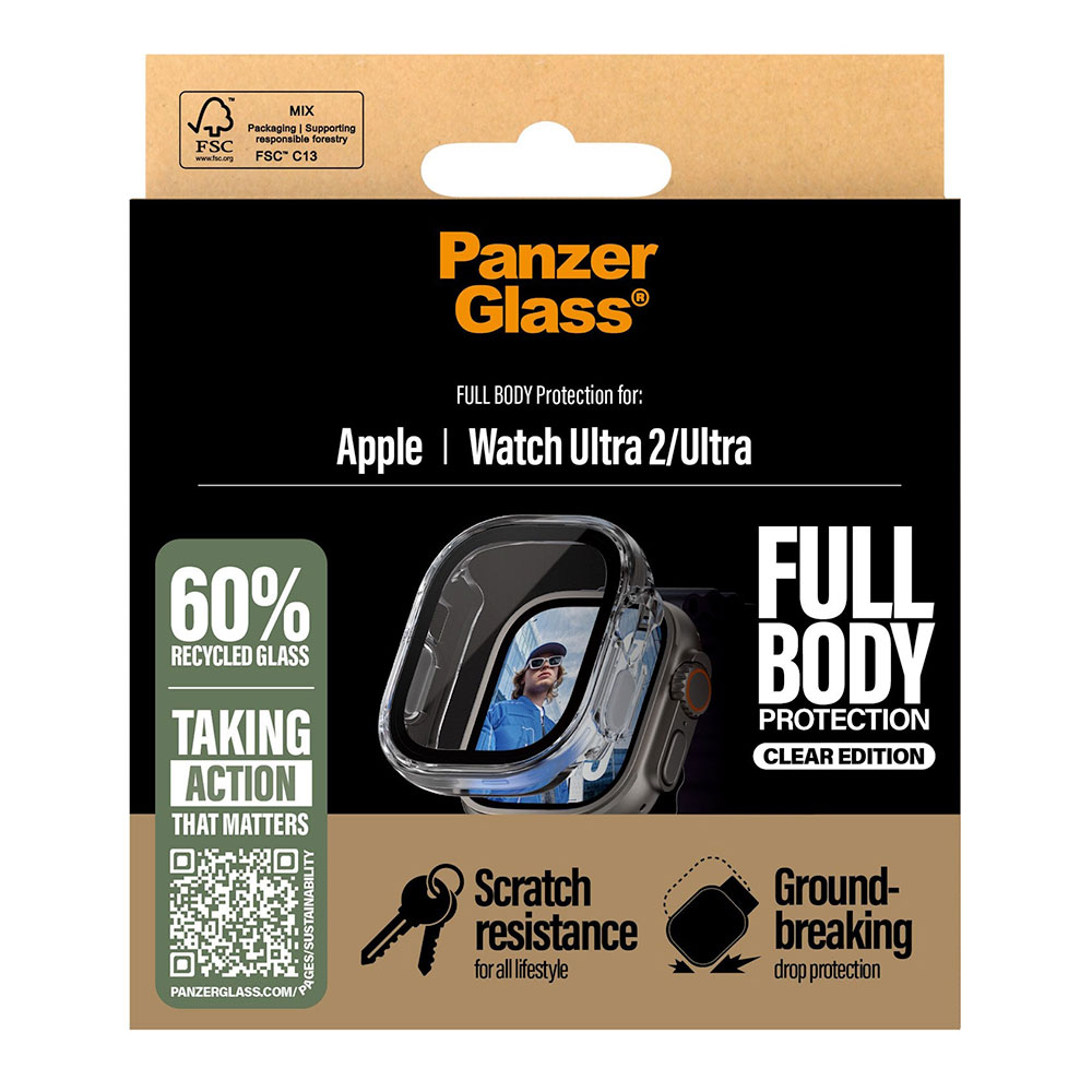 PanzerGlass ochranné sko Snappie Full Body Bulky pre Apple Watch Ultra -  Clear