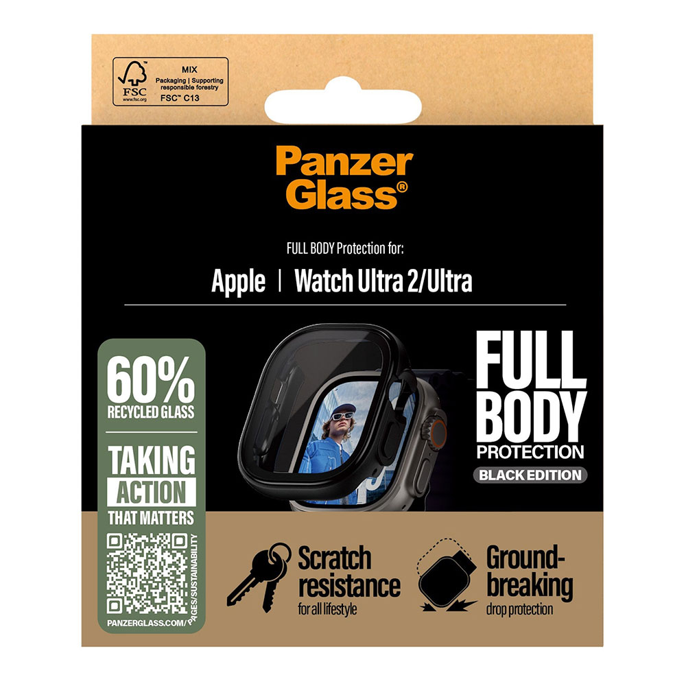 PanzerGlass ochranné sko Snappie Full Body Bulky pre Apple Watch Ultra -  Black