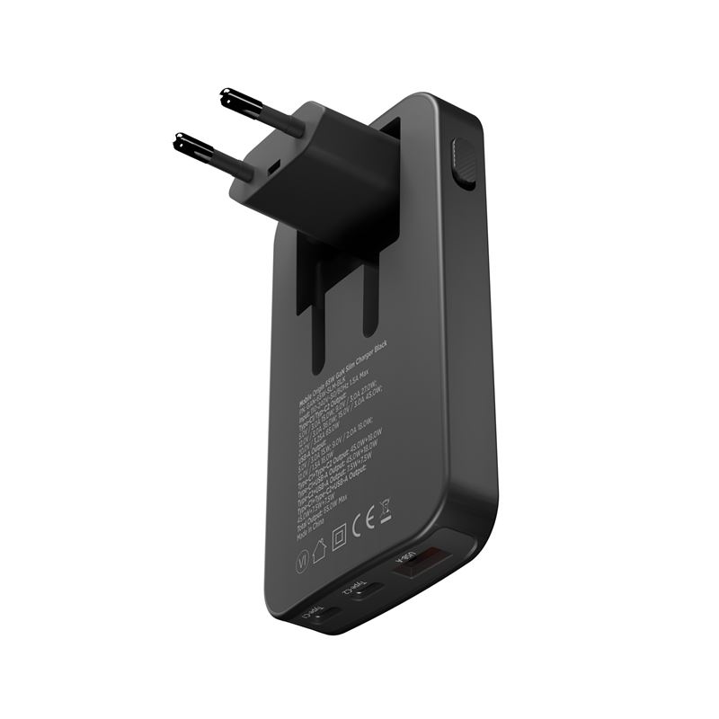 Mobile Origin 65W GaN III Slim Charger Dual USB-C / Single USB-A - Black